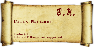 Bilik Mariann névjegykártya
