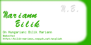 mariann bilik business card